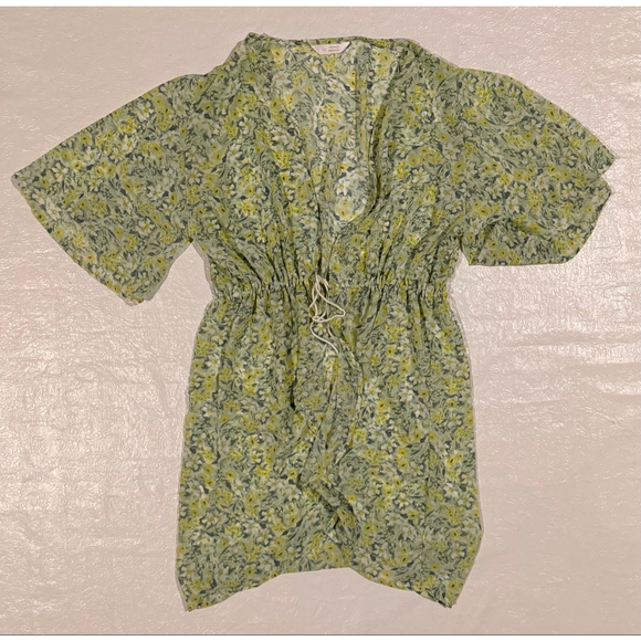 LC Lauren Conrad Other - Lauren Conrad Floral Green Boho Flutter Sleeve floral swim cover-up